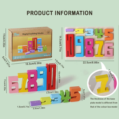 Wooden educational digital blocks