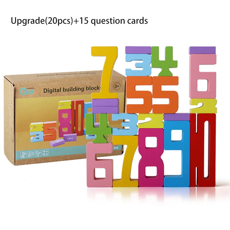 Wooden educational digital blocks