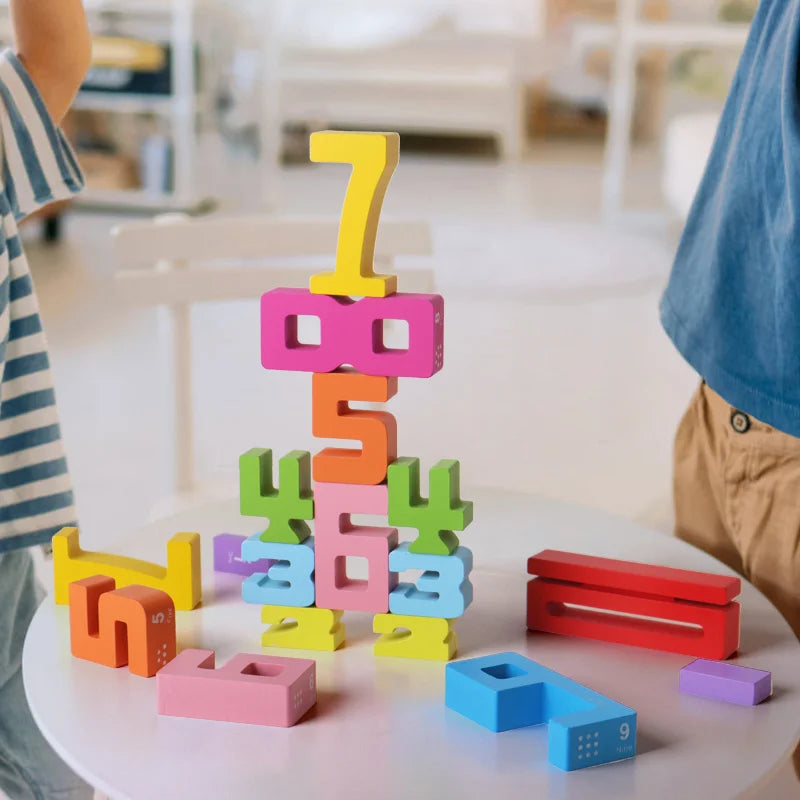Wooden educational digital blocks