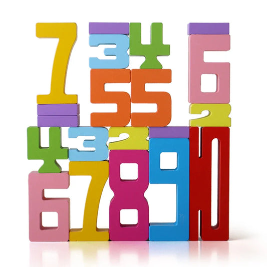 Wooden educational digital blocks