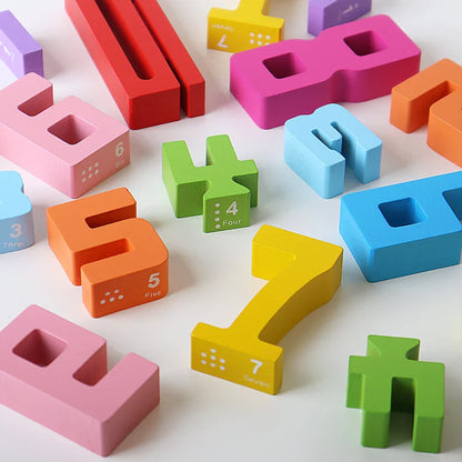 Wooden educational digital blocks