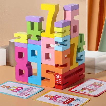 Wooden educational digital blocks