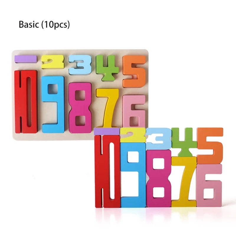 Wooden educational digital blocks