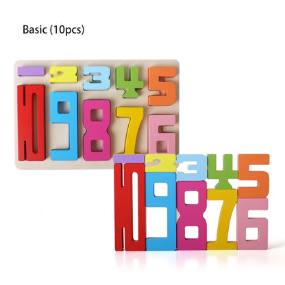 Wooden educational digital blocks